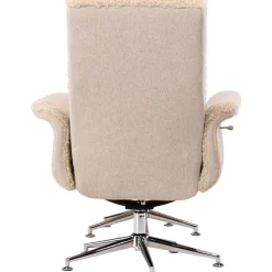 Fåtölj med fotpall - Beige / Whitewash + Textilrengöring för möbler