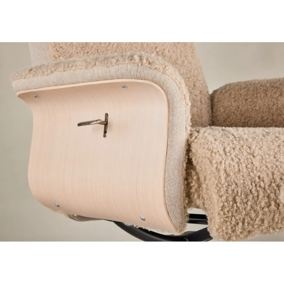 Fåtölj med fotpall - Beige / Whitewash