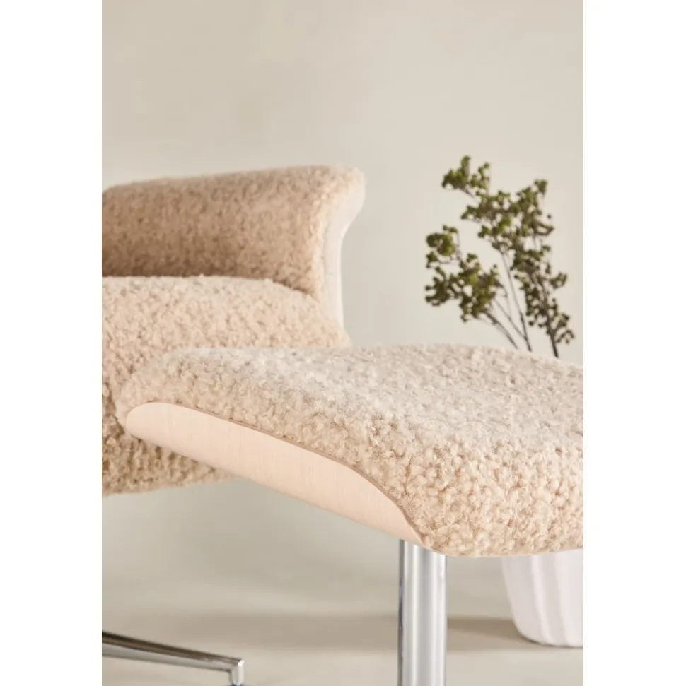 Fåtölj med fotpall - Beige / Whitewash + Fläckborttagare för möbler