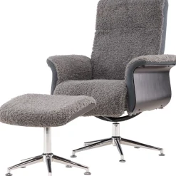 Fåtölj med fotpall - Grå - Hagön + Fläckborttagare för möbler