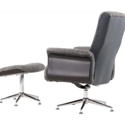 Fåtölj med fotpall - Grå - Hagön + Fläckborttagare för möbler