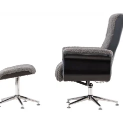 Fåtölj med fotpall - Grå - Hagön + Textilrengöring för möbler