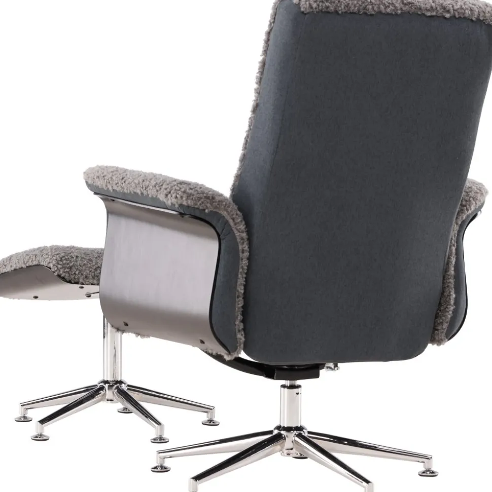 Fåtölj med fotpall - Grå - Hagön + Textilrengöring för möbler