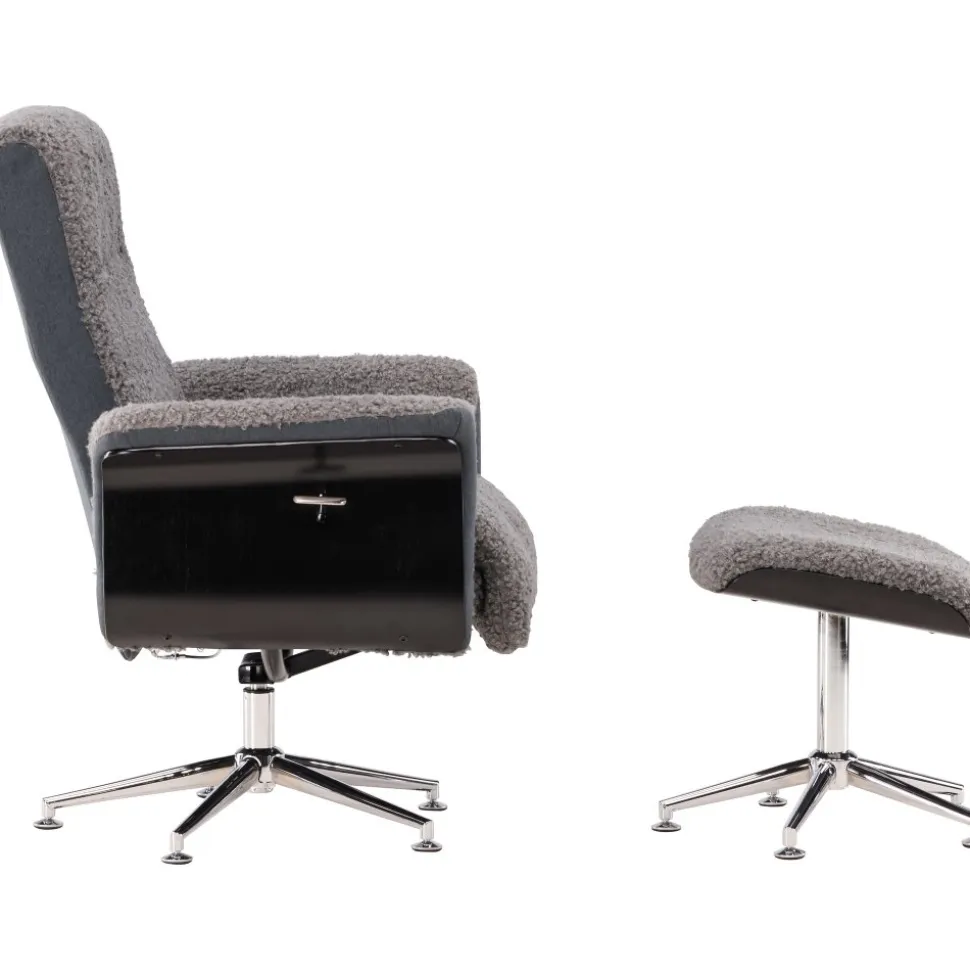 Fåtölj med fotpall - Grå - Hagön