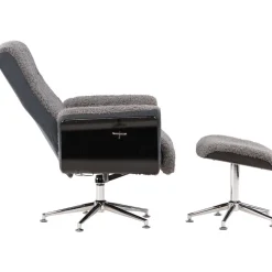 Fåtölj med fotpall - Grå - Hagön