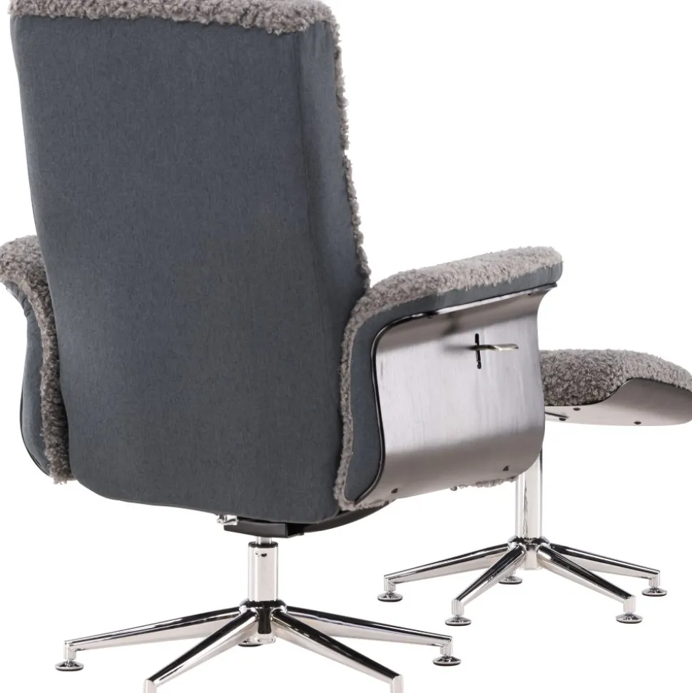 Fåtölj med fotpall - Grå - Hagön