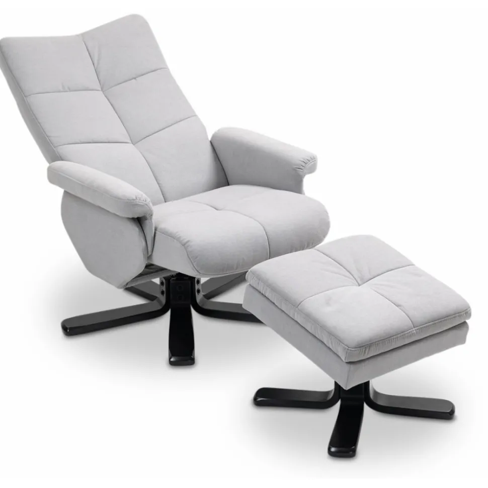 Fåtölj med fotpall - Ställbar + Möbeltassar