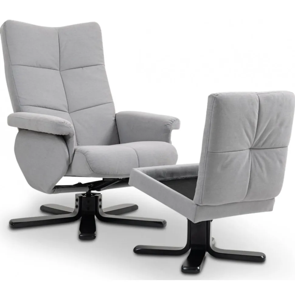 Fåtölj med fotpall - Ställbar + Möbeltassar