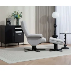 Fåtölj med fotpall - Ställbar + Möbeltassar