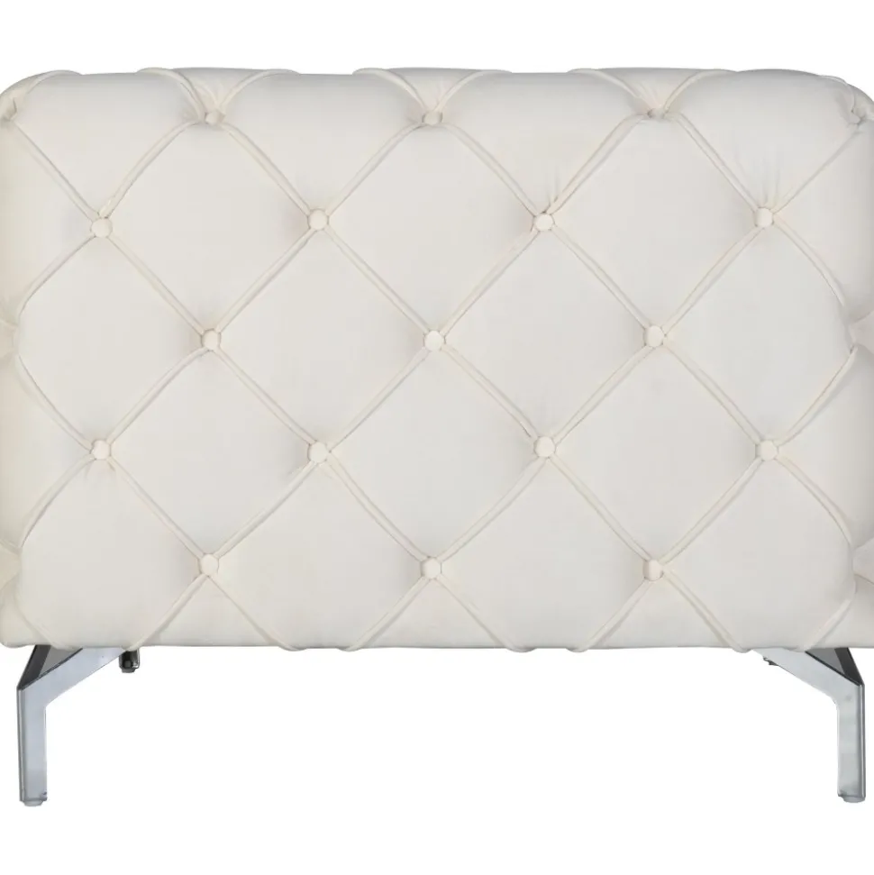 Fåtölj med knappar beige sammet + Fläckborttagare för möbler