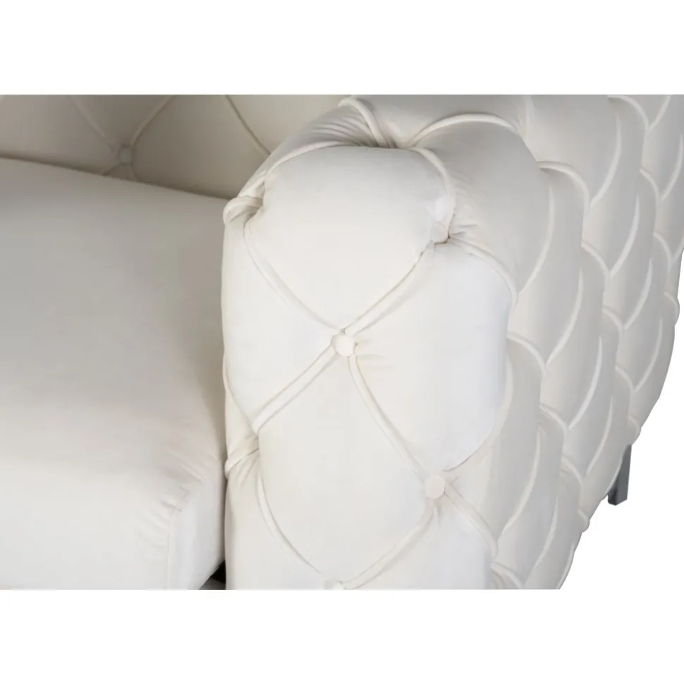 Fåtölj med knappar beige sammet + Fläckborttagare för möbler