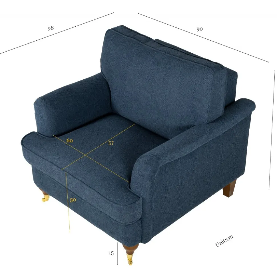 Fåtölj mörkblå - Howard + Fläckborttagare för möbler