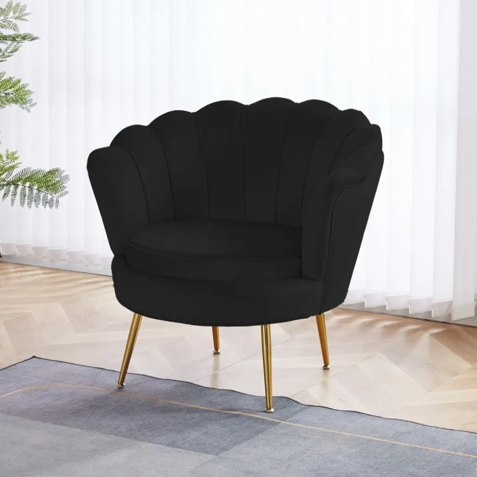 Fåtölj svart sammet - Kingsley + Textilrengöring för möbler