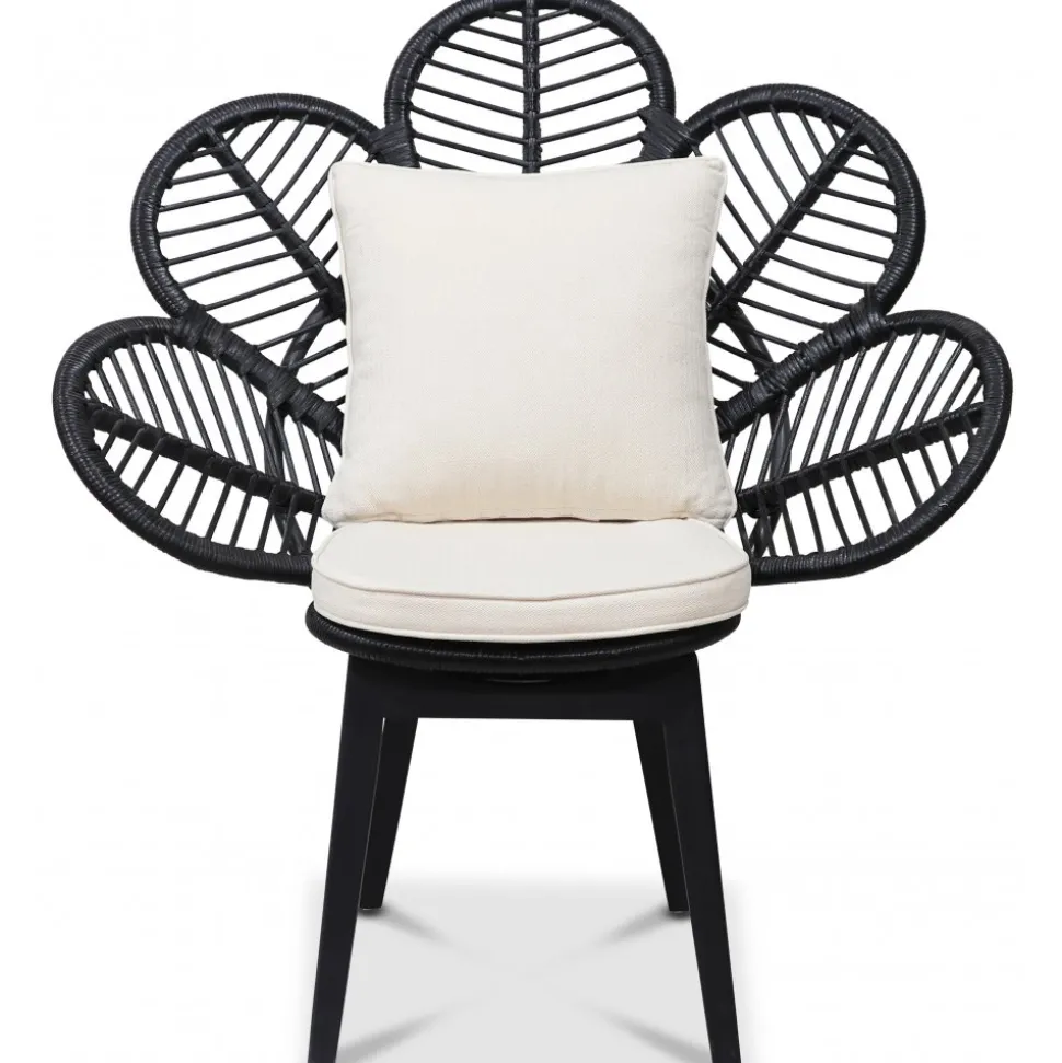 Fåtölj svart/rotting - Peacock + Textilrengöring för möbler