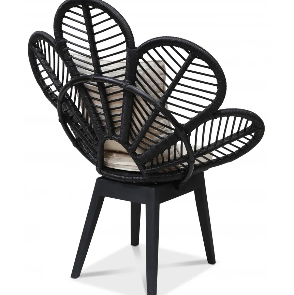 Fåtölj svart/rotting - Peacock + Textilrengöring för möbler