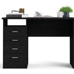 Function Plus skrivbord 110 x 48,5 x 76 cm - Svart ask + Möbeltassar