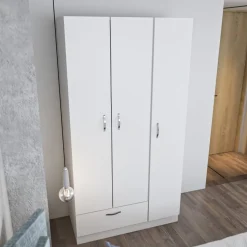 Gabbi vit garderob höjd 170 cm och bredd 90 cm