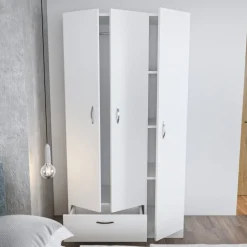 Gabbi vit garderob höjd 170 cm och bredd 90 cm