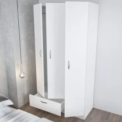 Gabbi vit garderob höjd 170 cm och bredd 90 cm