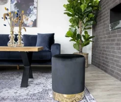 Gamby Sittpuff - Svart/mässing