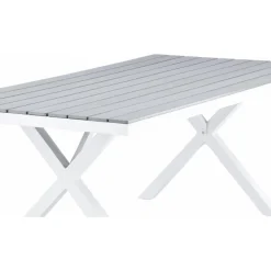 Garcia matbord 200 x 100 cm - Ljusgrå/vit