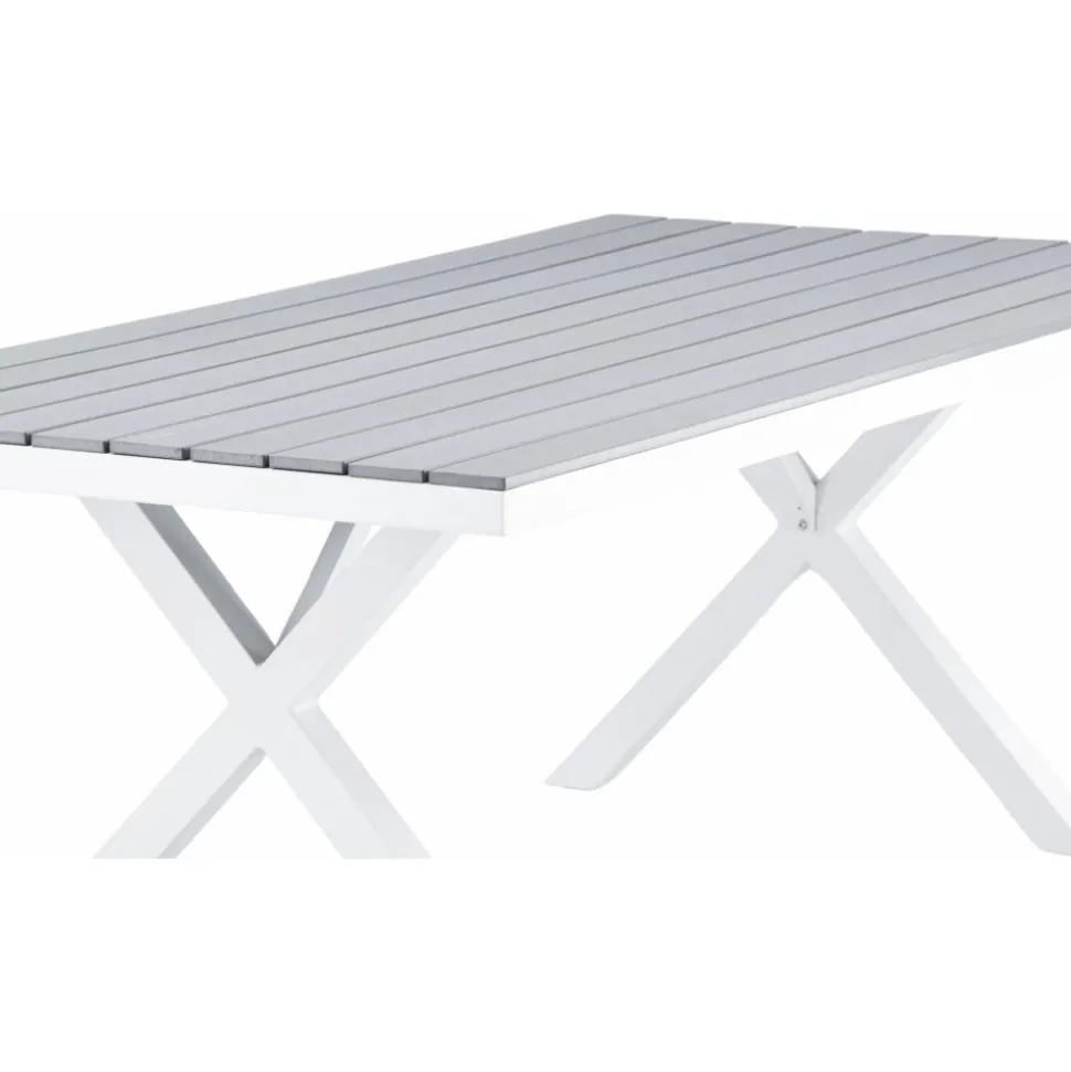 Garcia matbord 200 x 100 cm - Ljusgrå/vit