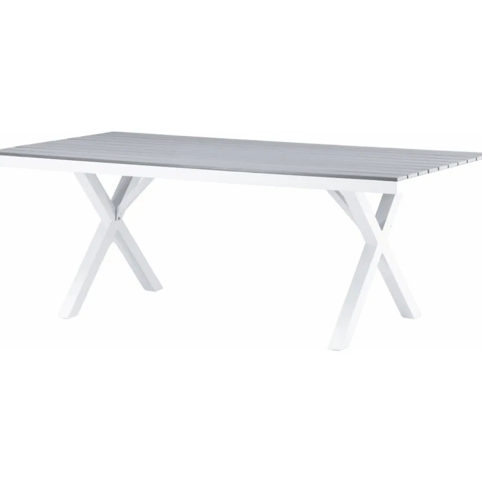 Garcia matbord 200 x 100 cm - Ljusgrå/vit