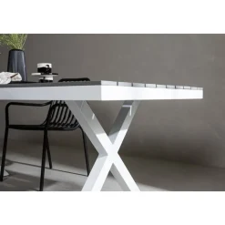 Garcia matbord 200 x 100 cm - Ljusgrå/vit