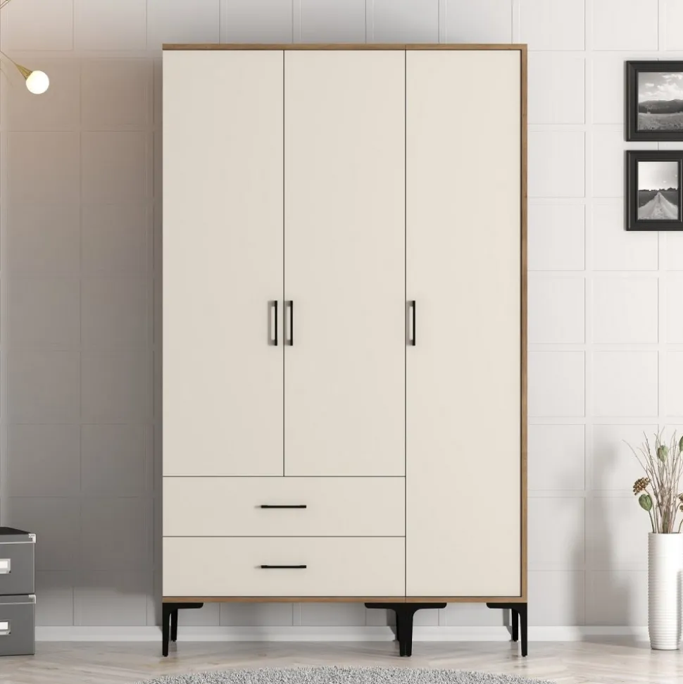 Garderob Kumsal i Valnöt/cream - 120 cm