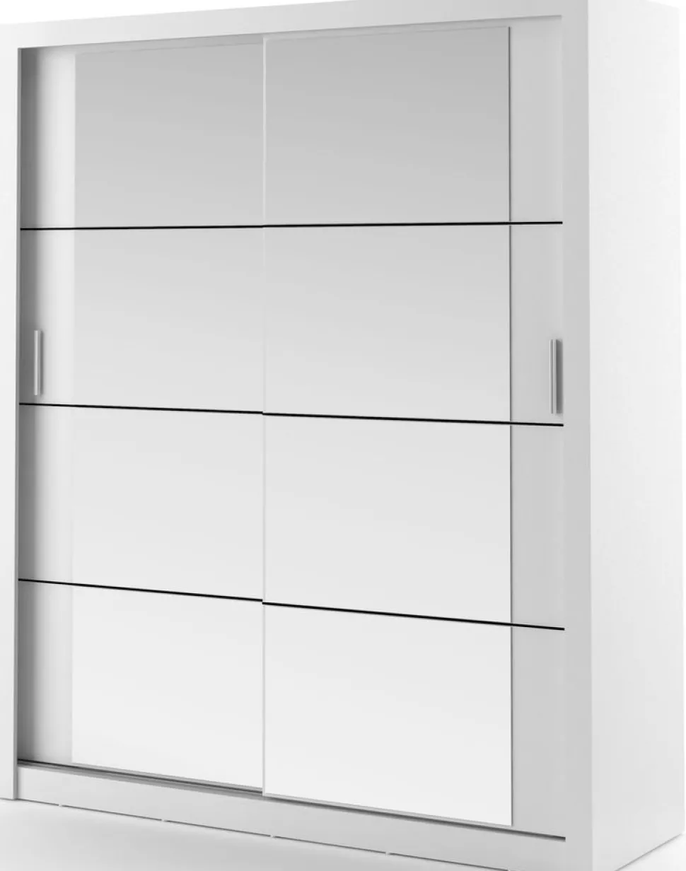 Garderob med inredning skjutdörrar med spegel