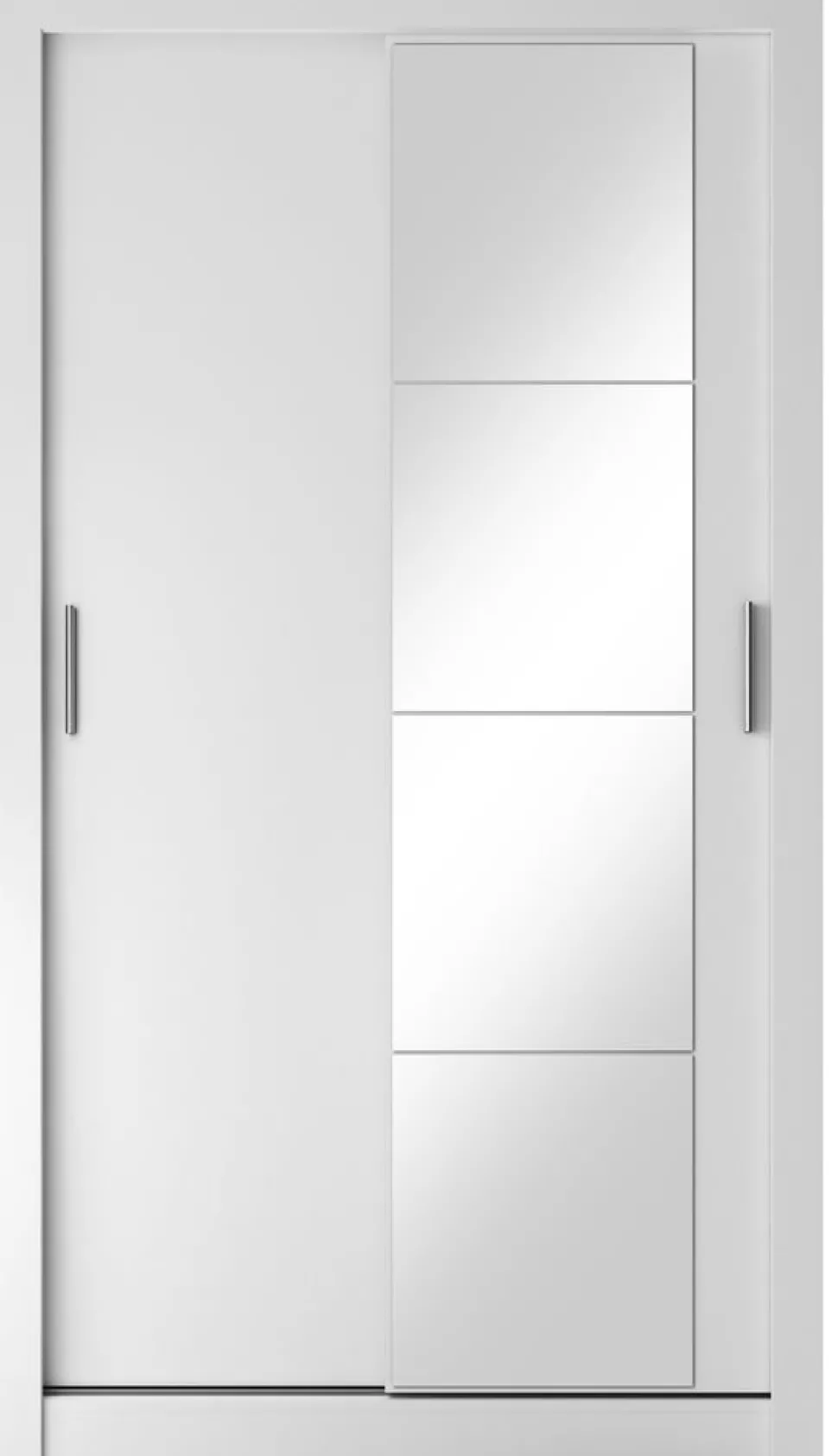 Garderob med skjutdörrar vit 120x215 cm - Mervyn