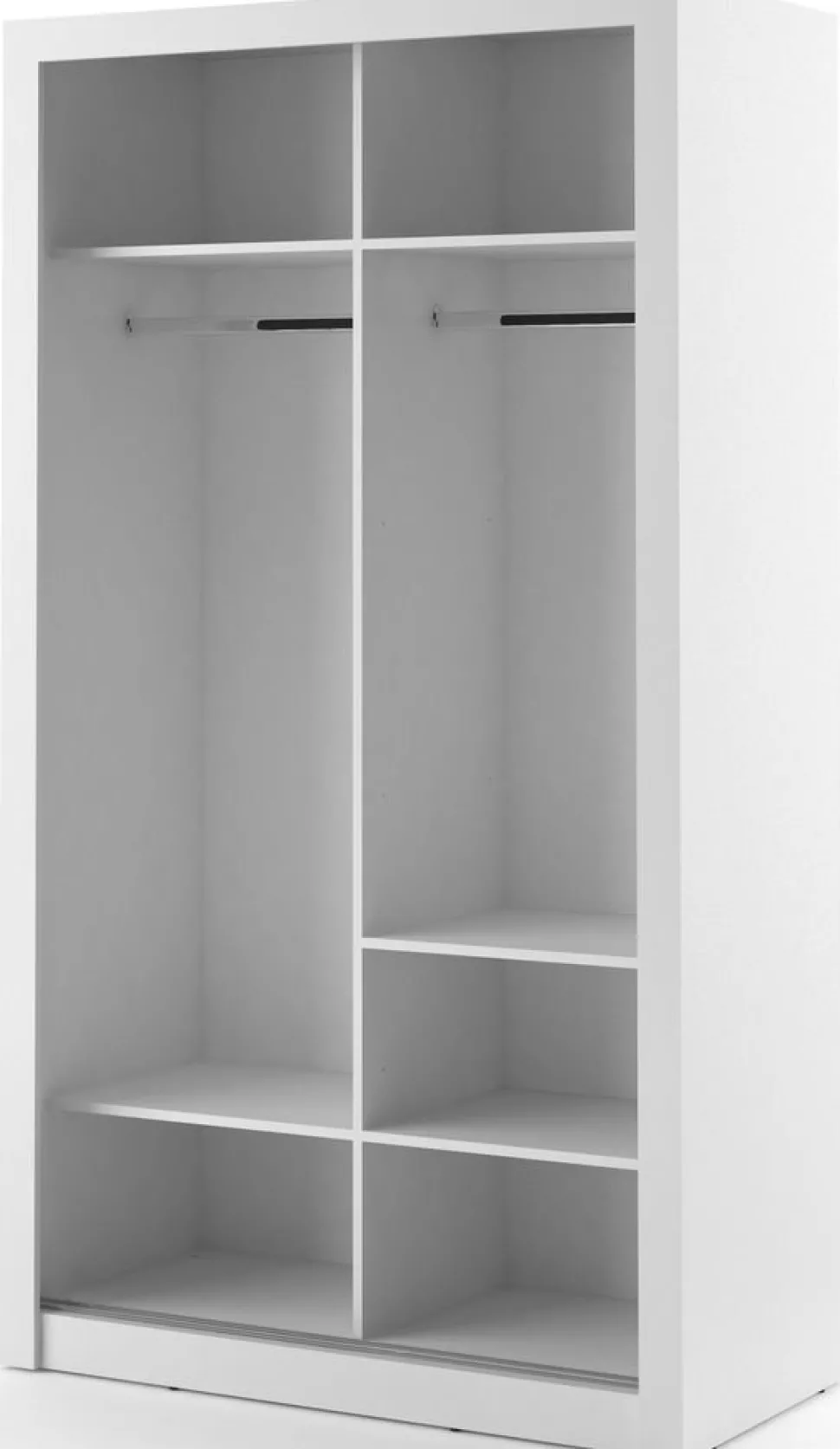 Garderob med skjutdörrar vit 120x215 cm - Mervyn