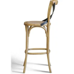 Gaston barstol med kryss i ryggen och rotting sits