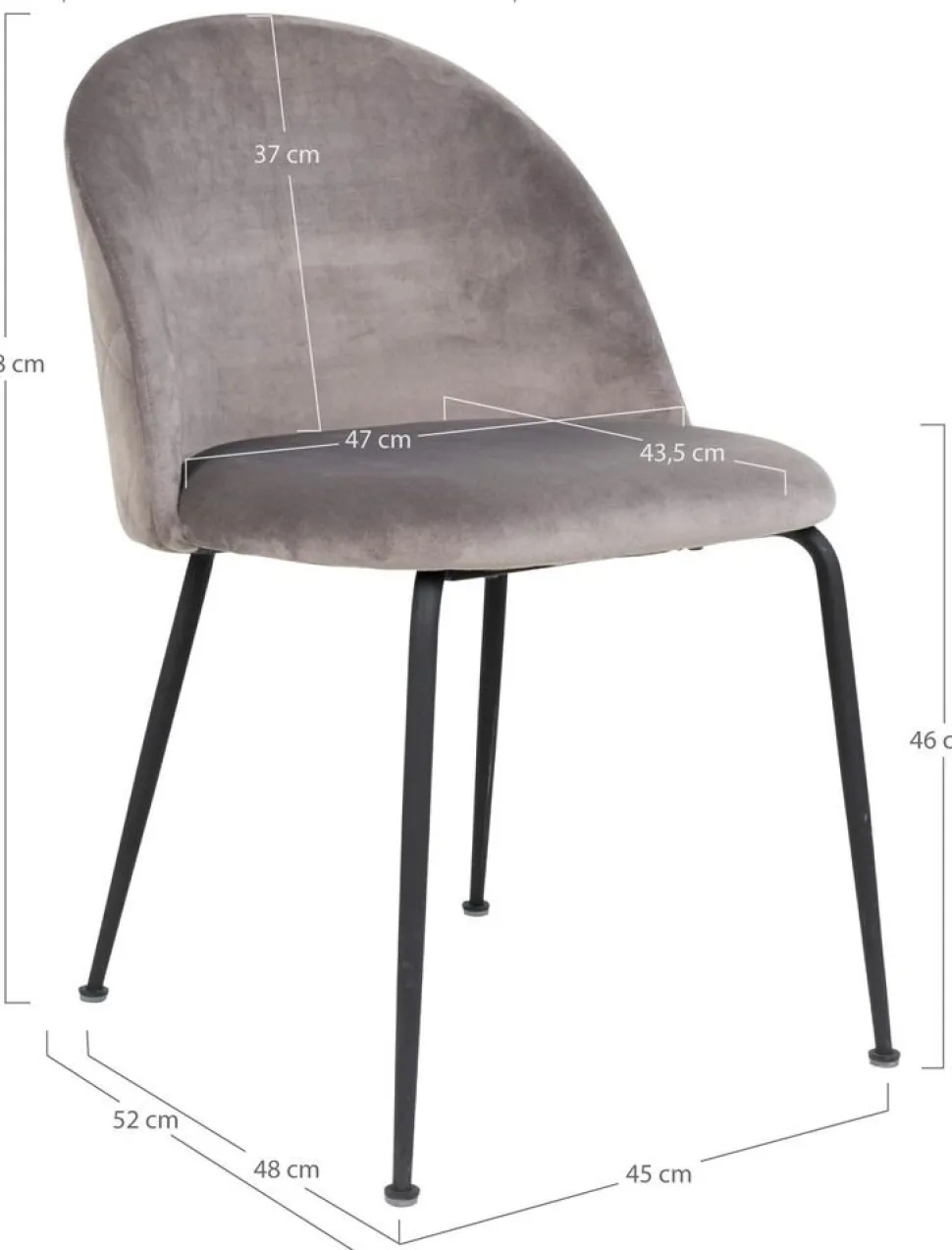 Geneve Matstol - Grå/svart