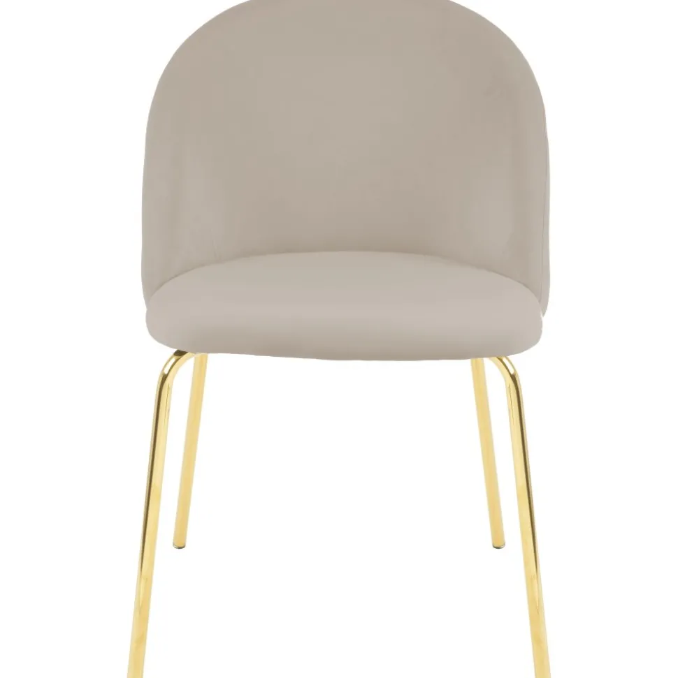 Giovani stol i beige sammet med ben i mässing + Möbeltassar