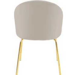 Giovani stol i beige sammet med ben i mässing + Möbeltassar