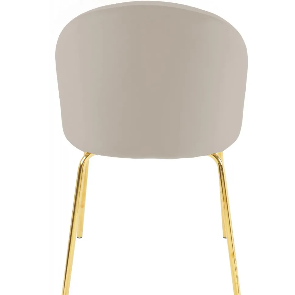 Giovani stol i beige sammet med ben i mässing + Möbeltassar