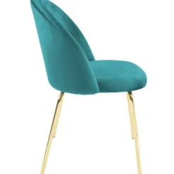 Giovani stol i grön sammet med ben i mässing