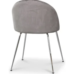 Giovani velvet stol - Ljusgrå / Krom + Möbeltassar