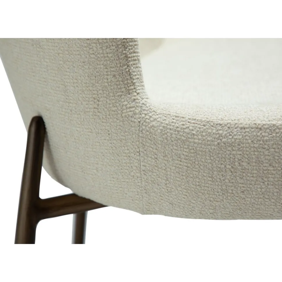 Glam matstol bouclé / antikmässing