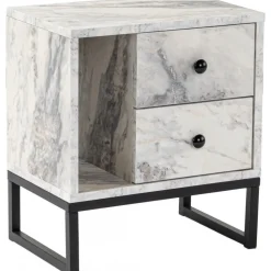 Glimmer sängbord - Freesia marmor/svart