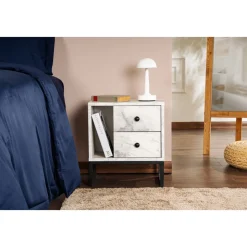 Glimmer sängbord - Freesia marmor/svart