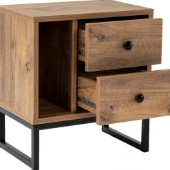 Glimmer sängbord - Furu/svart