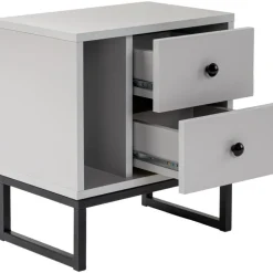 Glimmer sängbord - Grå/svart