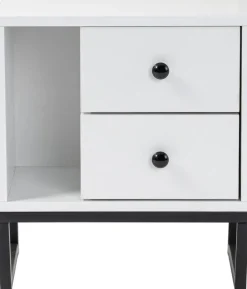 Glimmer sängbord - Vit/svart