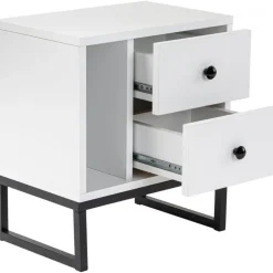 Glimmer sängbord - Vit/svart