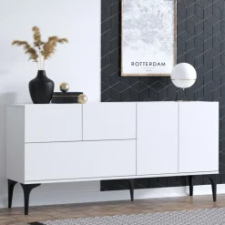 Glise skänk - Vit/svart