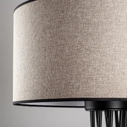 Golvlampa 175 cm hög - Linne / Svart