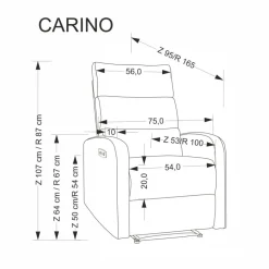 Grå reclinerfåtölj elektrisk