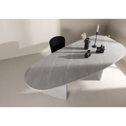 Grönvik matbord 220 x 100 cm - Vit marmor